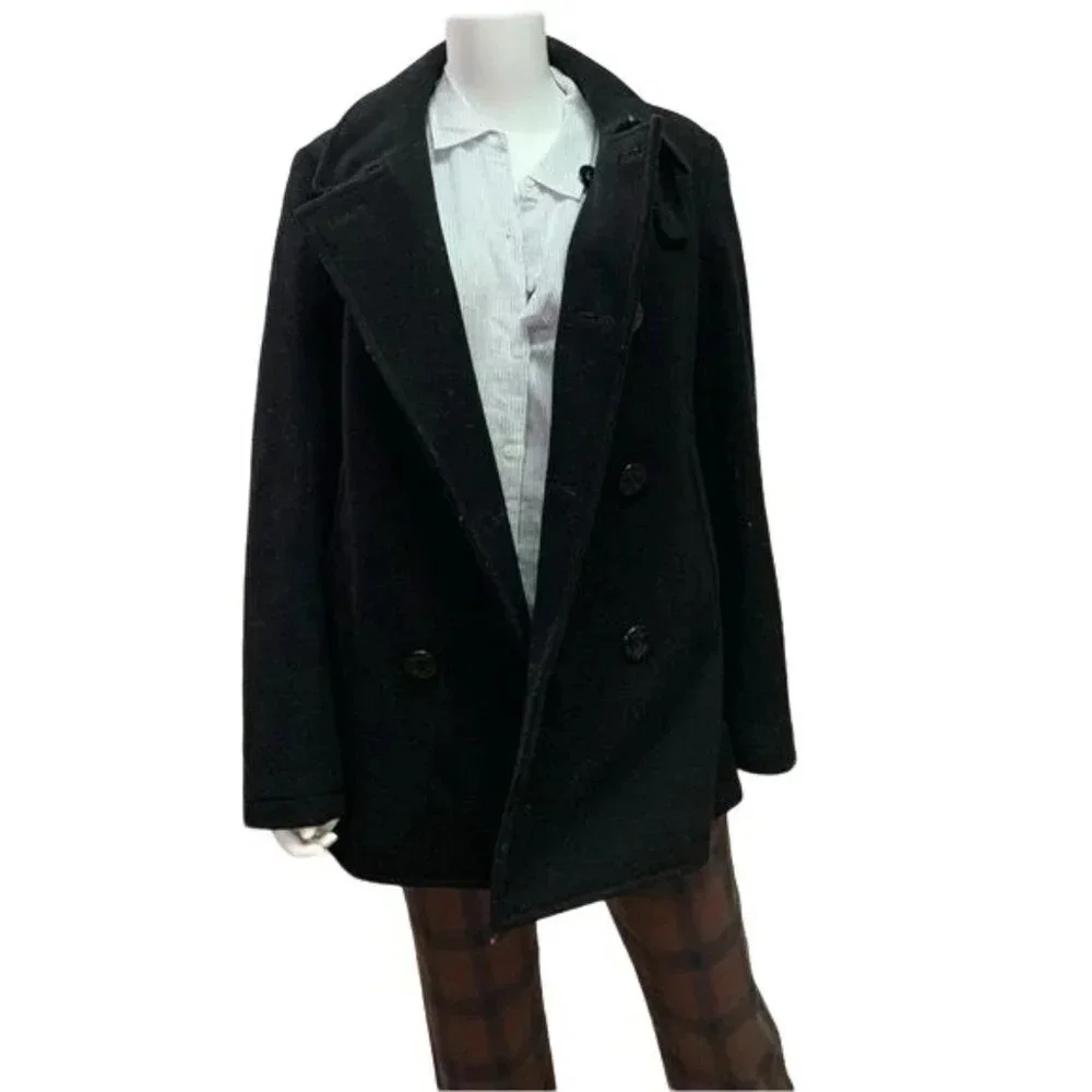 J Crew Bayswater Wool Black Peacoat Size Small - Picture 6 of 12